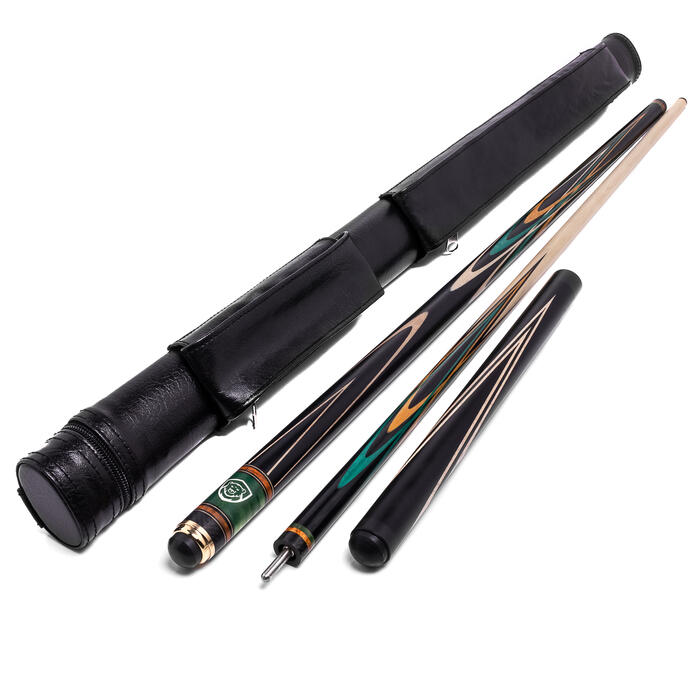 Кий "Квітка" для російського більярду серія "Оріон" Чорний граб + Жовтий граб, з подовжувачем (І. Кузнєцов)