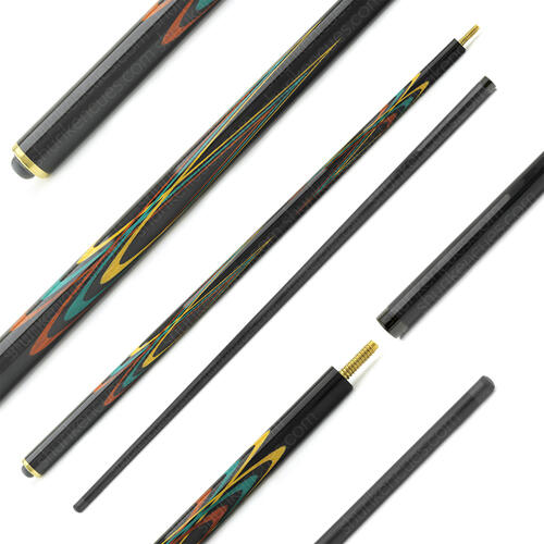 Billiards cue Pool "Shuriken" Lithuania Tulip 5p. specular plaited bh-yh-gh-padauk (black shaft)