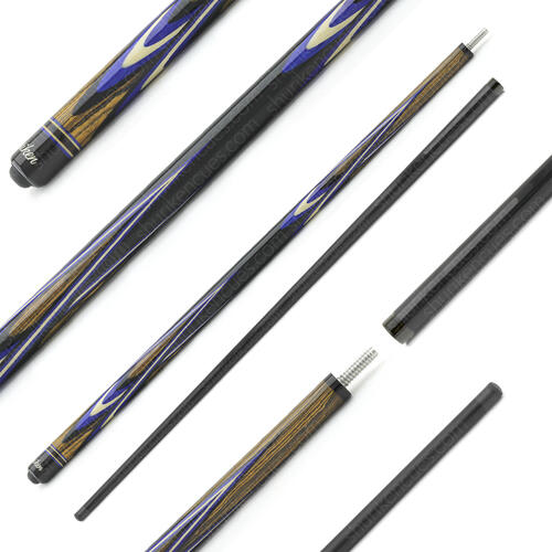 Billiards cue Pool "Shuriken" Tulip 5p. double overlapped bh-wh-blh-bocote (black shaft)