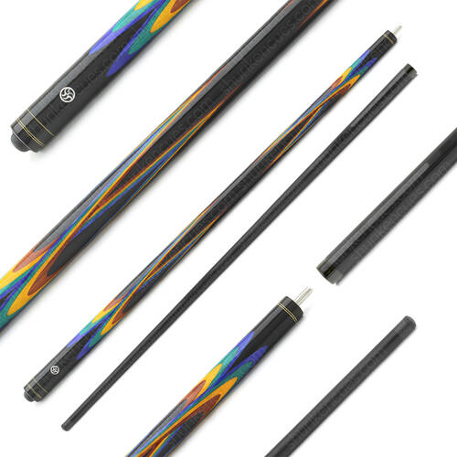 Billiards cue Pool "Shuriken" Tulip 4p. specular overlapped bh-blh-gh-yh-padauk (black shaft)