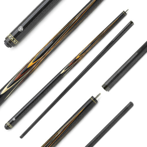 Billiards cue Pool "Shuriken" Tulip 5p. long plaited bh-yh-wh-padauk (black shaft)